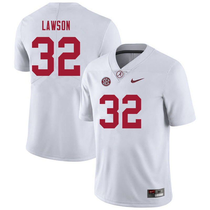 Alabama Crimson Tide Men's Deontae Lawson #32 White NCAA Nike Authentic Stitched 2021 College Football Jersey RO16L00YC